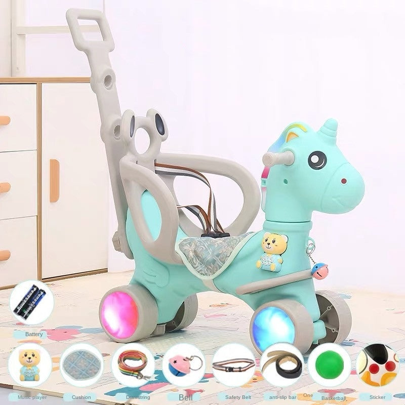 Cute Unicorn Rocking Horse Stroller