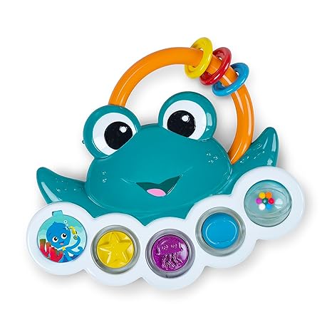 Baby the Octopus Sensory Rattle & Teether Multi-Use Toy, BPA Free & Chillable