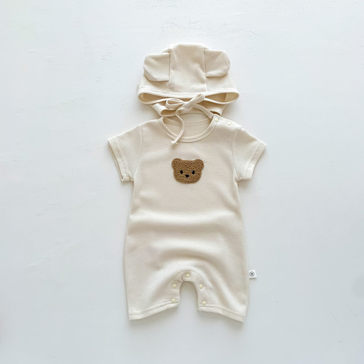 Waffle Patch Bear Infant Jumpsuit