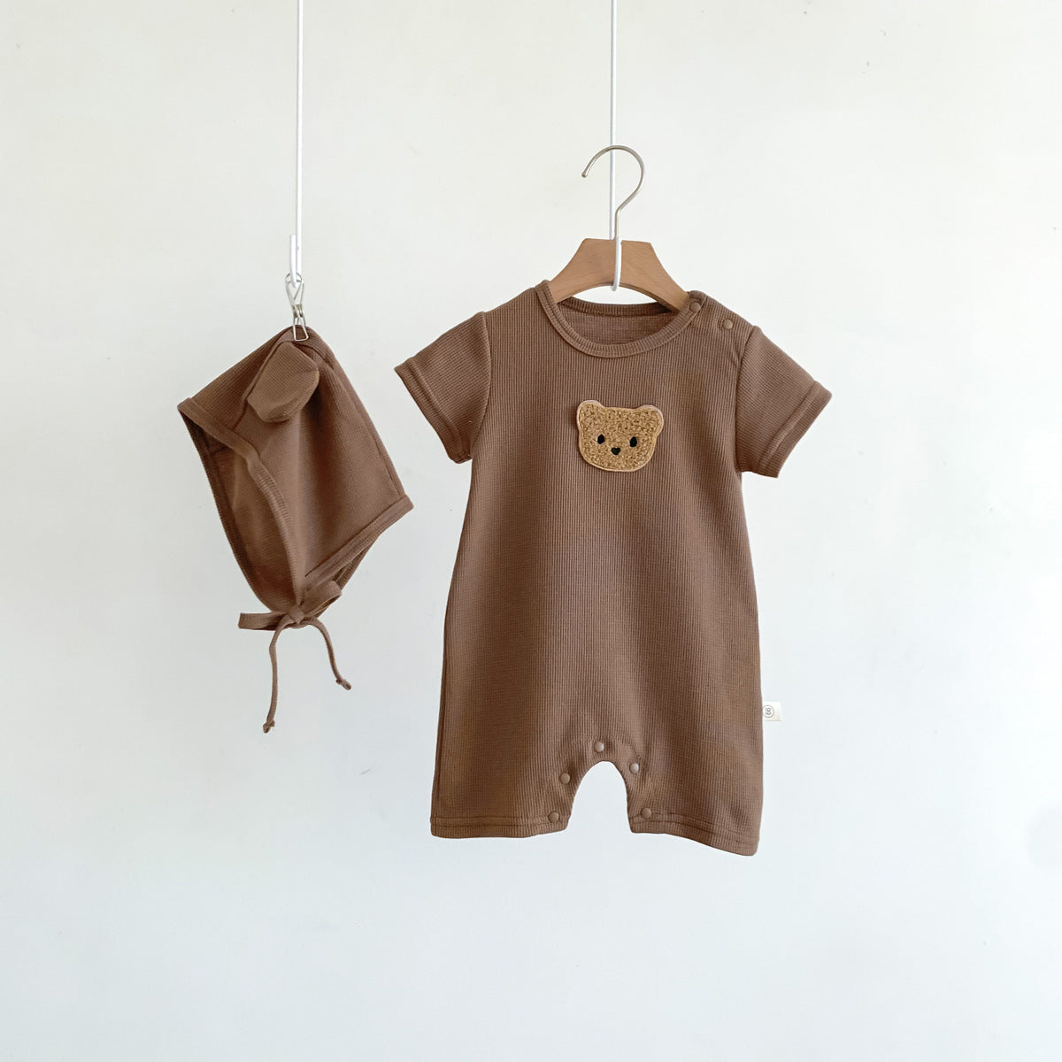 Waffle Patch Bear Infant Jumpsuit