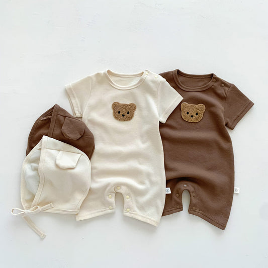 Waffle Patch Bear Infant Jumpsuit