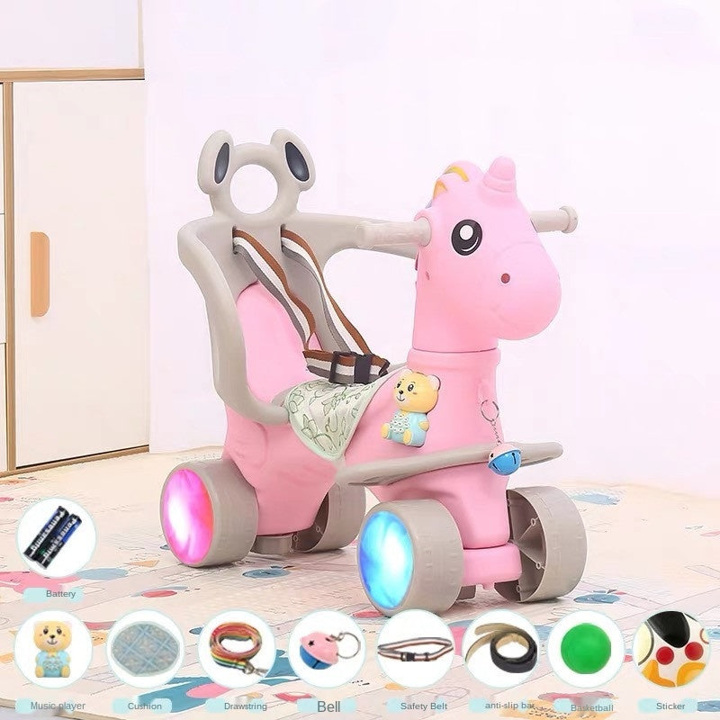 Cute Unicorn Rocking Horse Stroller